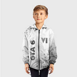 Ветровка с капюшоном детская GTA 6 - white gradient вертикально, цвет: 3D-черный — фото 2