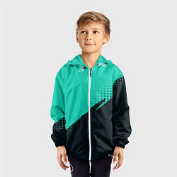 Ветровка с капюшоном детская Color black light blue, цвет: 3D-белый — фото 2