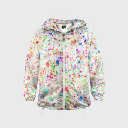 Детская ветровка Белый с разноцветными брызгами