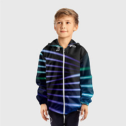 Ветровка с капюшоном детская Color black blue, цвет: 3D-белый — фото 2