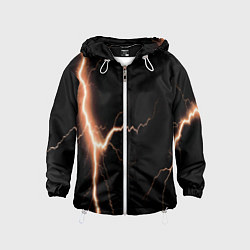 Ветровка с капюшоном детская Lightning orange, цвет: 3D-белый
