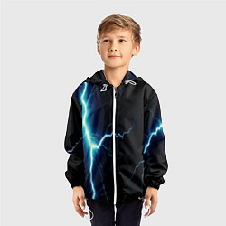 Ветровка с капюшоном детская Lightning light blue, цвет: 3D-белый — фото 2