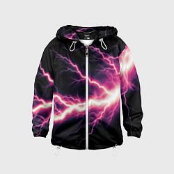 Ветровка с капюшоном детская Lightning pink, цвет: 3D-белый
