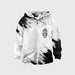 Ветровка с капюшоном детская Juventus штрихи красок, цвет: 3D-белый