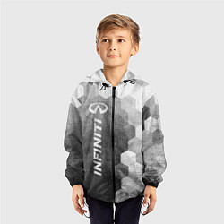 Ветровка с капюшоном детская Infiniti - grey gradient по-вертикали, цвет: 3D-черный — фото 2