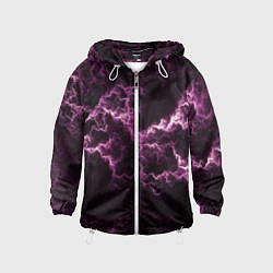 Ветровка с капюшоном детская Lightning pink glow, цвет: 3D-белый