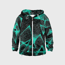 Ветровка с капюшоном детская The triangle is light blue, цвет: 3D-белый