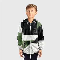 Ветровка с капюшоном детская Tank логотип машины, цвет: 3D-белый — фото 2