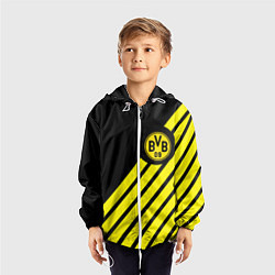 Ветровка с капюшоном детская Borussia geometry yellow, цвет: 3D-белый — фото 2