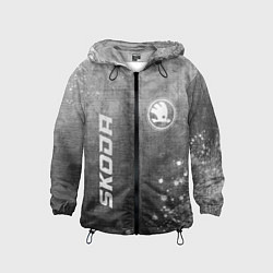 Ветровка с капюшоном детская Skoda - grey gradient вертикально, цвет: 3D-черный