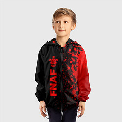 Ветровка с капюшоном детская FNAF - red gradient по-вертикали, цвет: 3D-черный — фото 2
