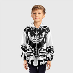 Ветровка с капюшоном детская Skeleton череп, цвет: 3D-белый — фото 2