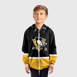 Ветровка с капюшоном детская Питтсбург Пингвинз хоккей, цвет: 3D-белый — фото 2
