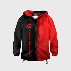 Ветровка с капюшоном детская Need for Speed - red gradient по-вертикали, цвет: 3D-черный