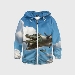 Ветровка с капюшоном детская Бомбардиро крокодило, цвет: 3D-белый