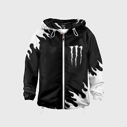 Детская ветровка Monster energy белый огонь