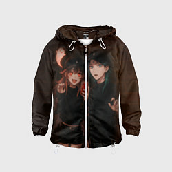 Ветровка с капюшоном детская Ху Тао и Сяо пейринг, цвет: 3D-белый