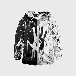 Ветровка с капюшоном детская Антиматерия подтеки, цвет: 3D-белый