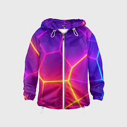 Детская ветровка Синие плиты с фиолетовым свечением