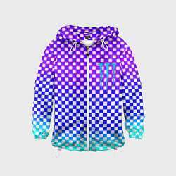 Детская ветровка Monster шахматная клетка градиент