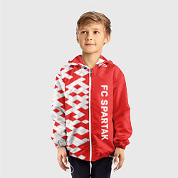 Ветровка с капюшоном детская ФК Спартак Москва текстура, цвет: 3D-белый — фото 2