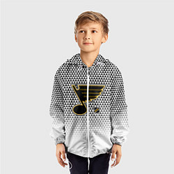 Ветровка с капюшоном детская Сент Луис Блюз - белый градиент, цвет: 3D-белый — фото 2