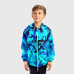 Ветровка с капюшоном детская Doom неоновые тропики, цвет: 3D-белый — фото 2