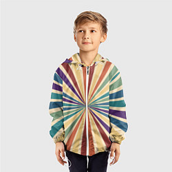 Ветровка с капюшоном детская Ретро спираль, цвет: 3D-белый — фото 2