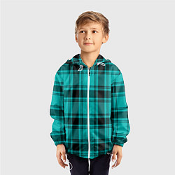 Ветровка с капюшоном детская Checkered blue, цвет: 3D-белый — фото 2