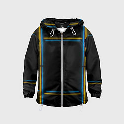 Ветровка с капюшоном детская Neon yellow light blue, цвет: 3D-белый