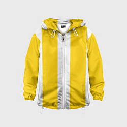 Ветровка с капюшоном детская Color yellow white line, цвет: 3D-белый