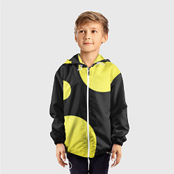 Ветровка с капюшоном детская Лава лампа макро баланс абстракция, цвет: 3D-белый — фото 2