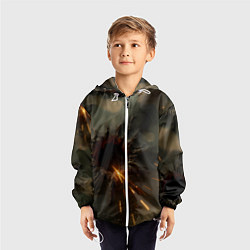 Ветровка с капюшоном детская Следы от пуль на камуфляже, цвет: 3D-белый — фото 2