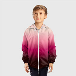 Ветровка с капюшоном детская Градиент transcendent pink омбре, цвет: 3D-белый — фото 2