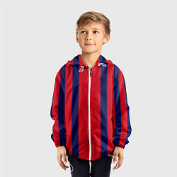 Ветровка с капюшоном детская Color black red stripes, цвет: 3D-белый — фото 2