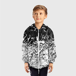 Ветровка с капюшоном детская Doom краски всплеск кисти, цвет: 3D-белый — фото 2