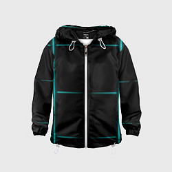 Ветровка с капюшоном детская Color black blue stripes, цвет: 3D-белый