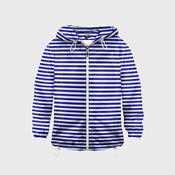 Ветровка с капюшоном детская Тельняшка моряка, цвет: 3D-белый