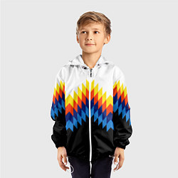 Ветровка с капюшоном детская Олдскульный паттерн, цвет: 3D-белый — фото 2