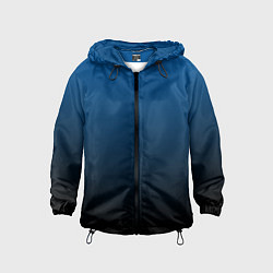 Ветровка с капюшоном детская Лазурит тёмно-синий, цвет: 3D-черный