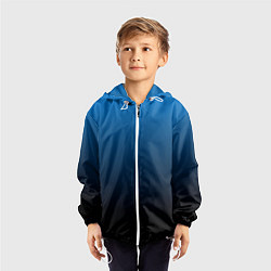 Ветровка с капюшоном детская Blue gradient, цвет: 3D-белый — фото 2