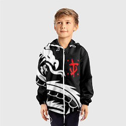 Ветровка с капюшоном детская Doom dragon steel, цвет: 3D-белый — фото 2