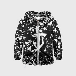 Ветровка с капюшоном детская Дум белые брызги красок, цвет: 3D-белый