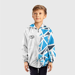 Ветровка с капюшоном детская Субару - фрагменты, цвет: 3D-белый — фото 2