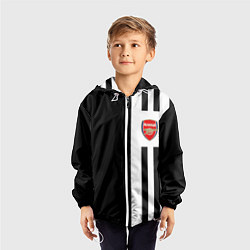 Ветровка с капюшоном детская Arsenal спорт линии, цвет: 3D-белый — фото 2