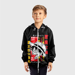 Ветровка с капюшоном детская Ван Пис Луффи, цвет: 3D-белый — фото 2