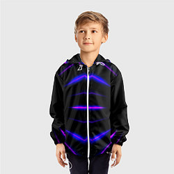Ветровка с капюшоном детская Color black neon, цвет: 3D-белый — фото 2