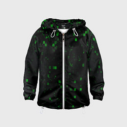 Ветровка с капюшоном детская Color green khaki, цвет: 3D-белый