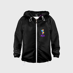 Ветровка с капюшоном детская Night beach, цвет: 3D-белый