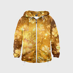 Детская ветровка Цветочный золотой с искрами